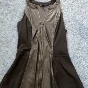 GUESS faux leather peplum top- black- medium Top.  $89 RETAIL
